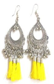 Tassel Long Earrings in Yellow