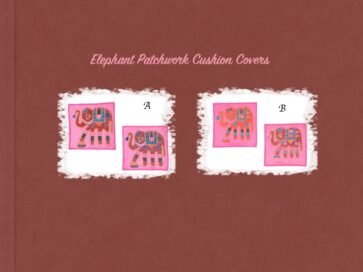 Elephant Patchwork Cushion Covers in Pink - Set of 2