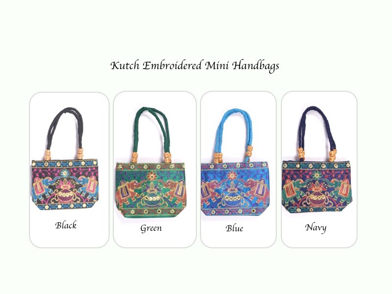 Kutch Elephant Embroidered Mini Handbags