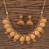 Antique Lakshmi South Indian Necklace With Matte Gold Plating